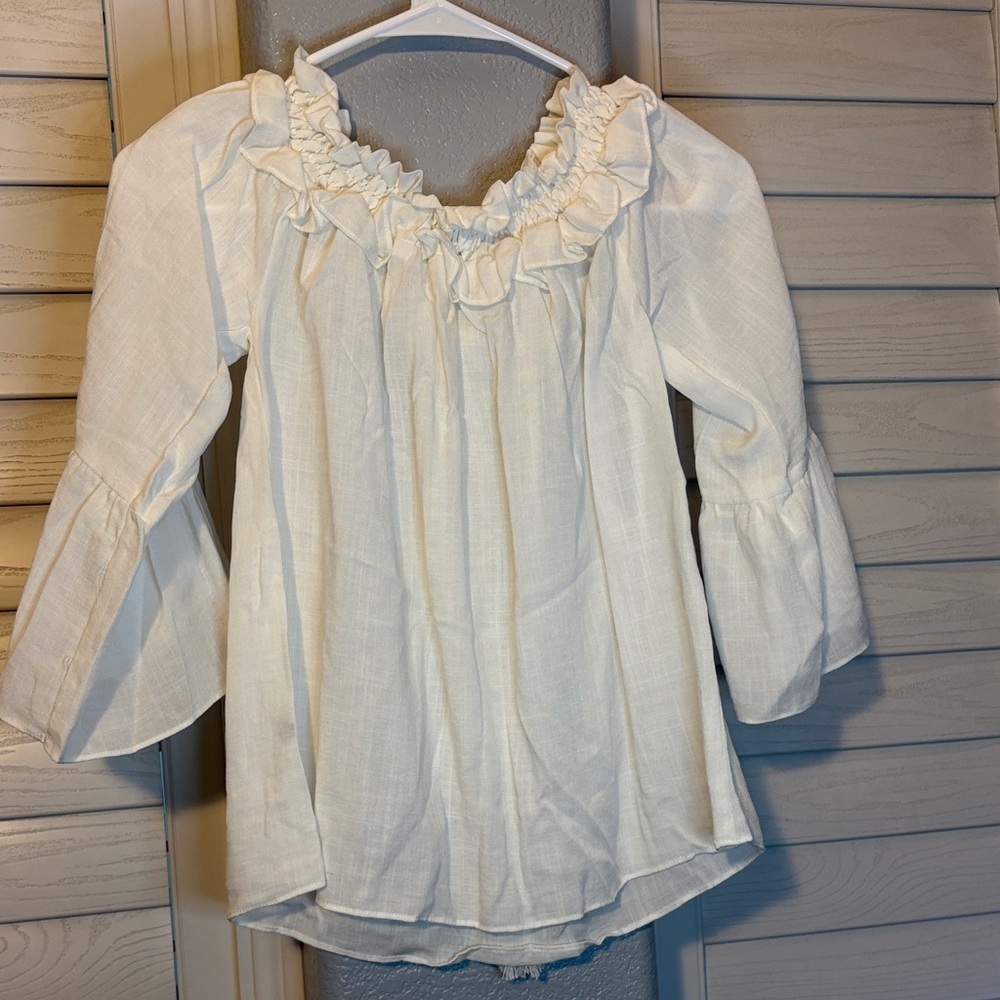 My Tribe White Ruffle Blouse - Picture 4 of 4